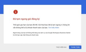 google workspace tạm ngưng